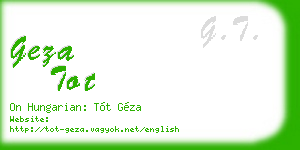 geza tot business card